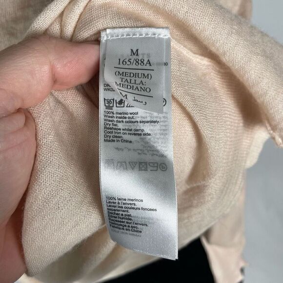 Allsaints Pink 100% Merino Wool Drina Cowl Cardigan Sweater Top - Women M - Picture 7 of 8